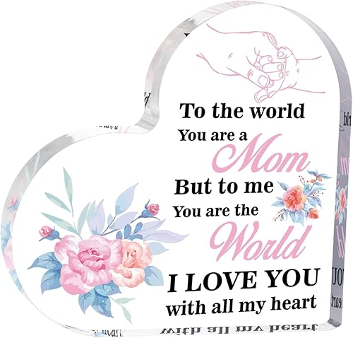 Miniatura 8 de Cartel de recuerdo de pisapapeles de acrílico con forma de corazón de regalo para mamá, letrero de recuerdo de pisapapeles para mamá