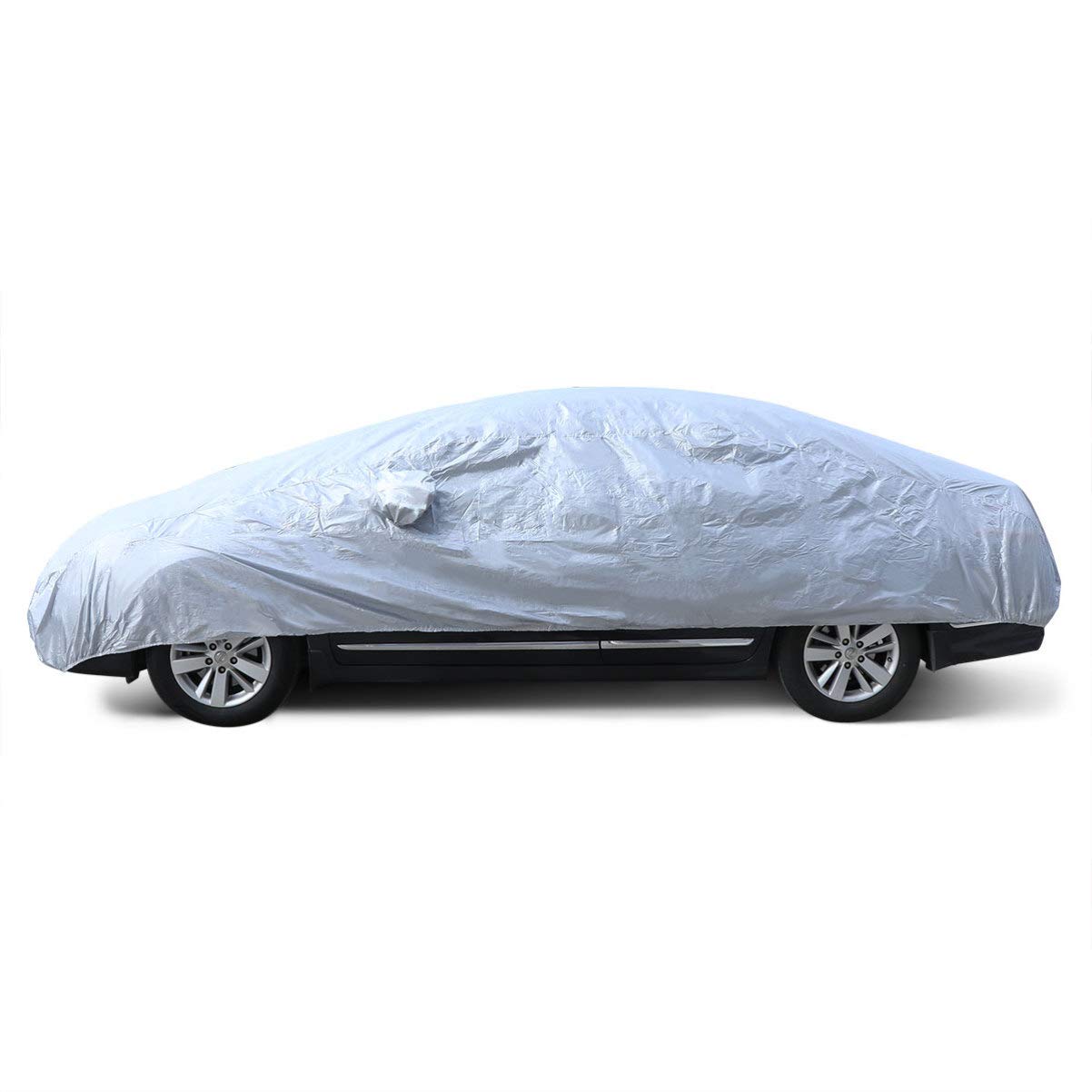 GARVALON Car Cover Uv Outdoor Shade for Snow Rain Silver Full Vehicle Protector for All Weather Conditions