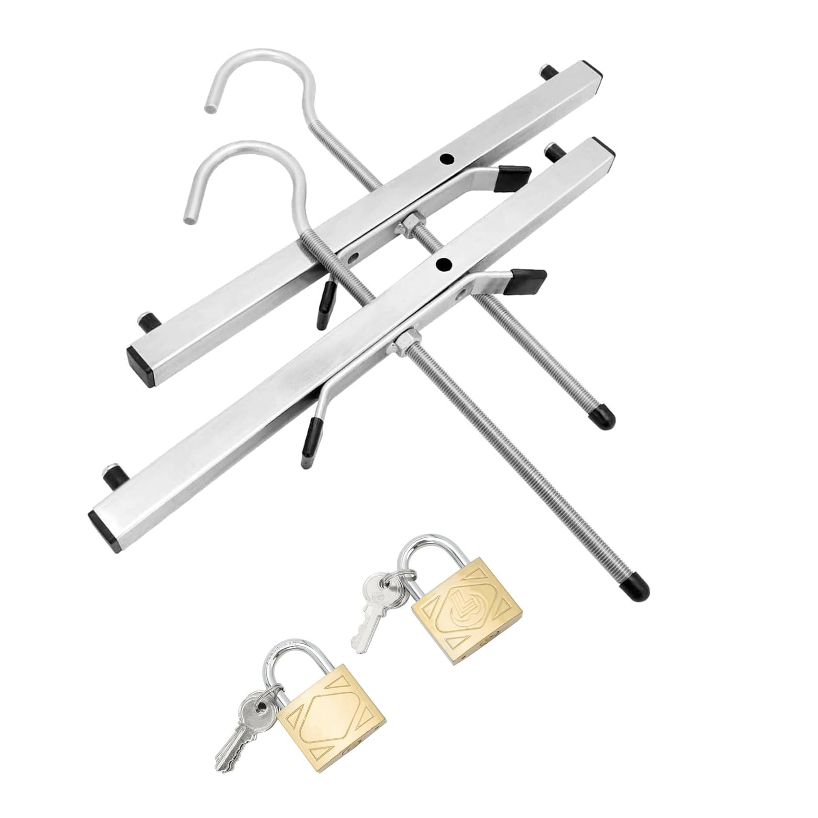 2 Pcs Ladder Clamps for Roof Rack – Heavy Duty Lockable Roof Rack Clamp with 2 Free Padlocks – Universal Ladder Roof Rack Lock, Safe and Secure – Perfect for UK Homeowners and Builders