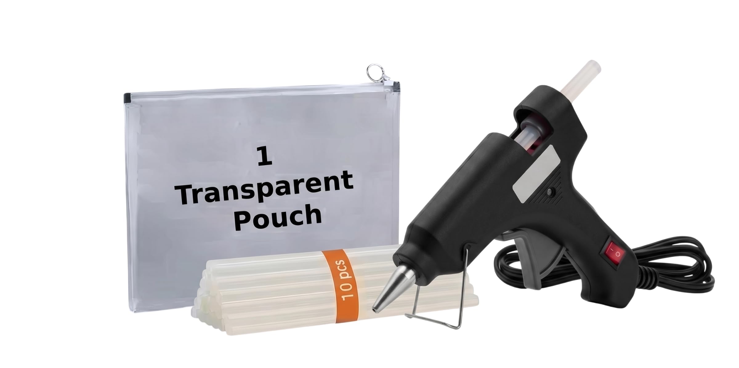 Hot Glue Gun with 10 Glue Sticks, 20W Mini Electric Craft Gun, 7MM Sticks, LED Indicator, Fast Heating, Ergonomic Design and Transparent Pouch-image-11