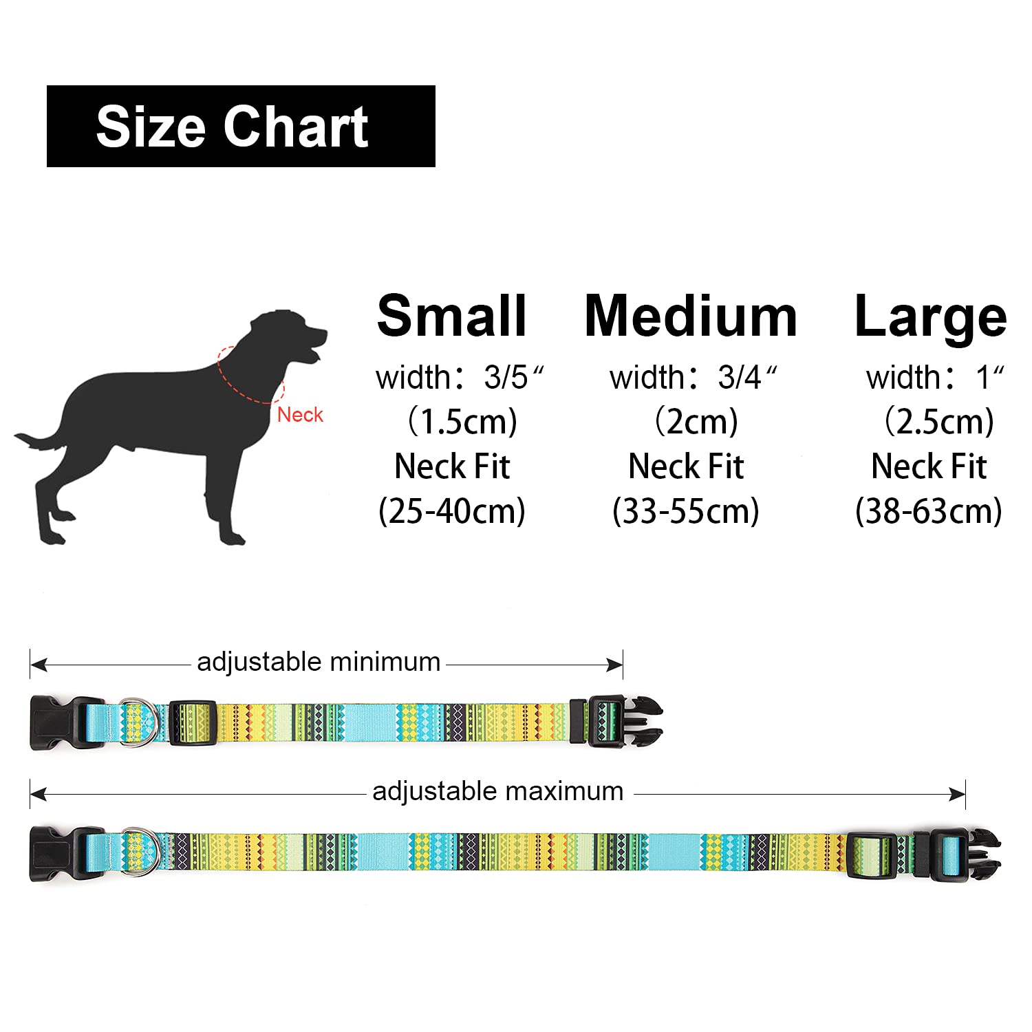 Adjustable Dog Collar with Patterns, Ultra Comfy Soft Nylon Breathable Pet Collar for Small Medium Large Dogs (L, Floral Orange) — view 209