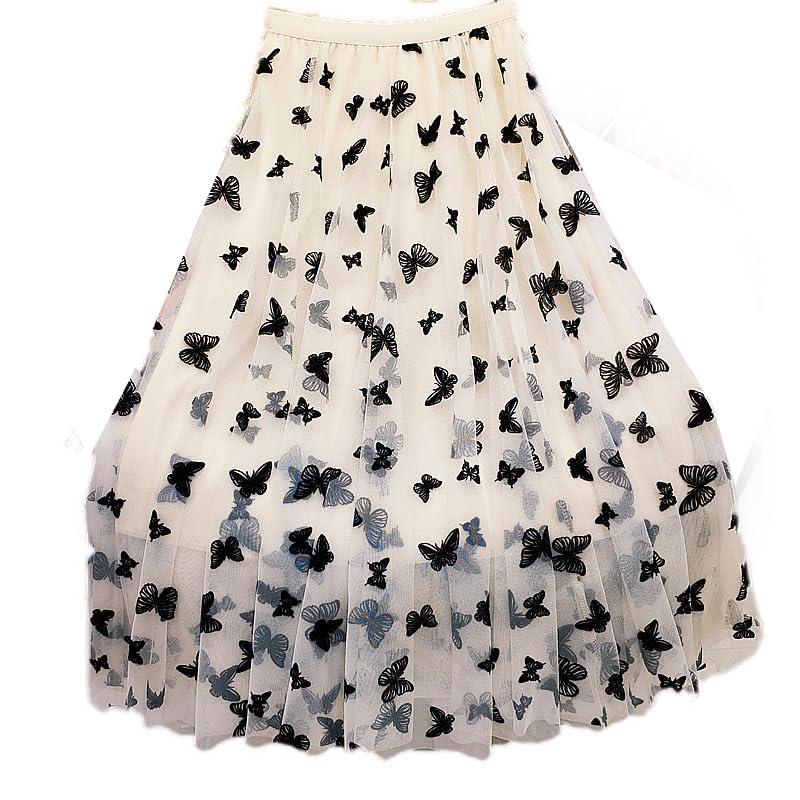 peassa Womens Halloween Tulle Skirts Elastic Waist Layered Mesh Midi Tutu Skirt