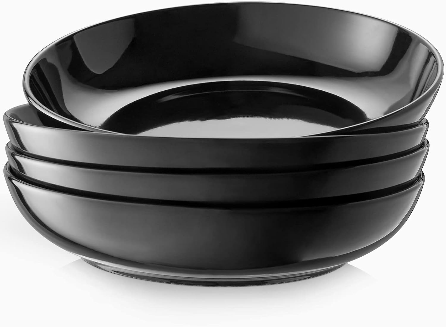 DOWAN Pasta Bowls 36 Ounce, Black Large Ceramic Salad