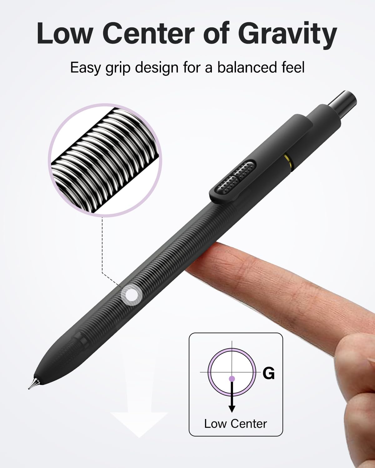 inkipen 16 Stück Stifte, Gelschreiber, schwarze Tinte, feine Spitze (0,5 mm), schnelltrocknend, glattes Schreiben, Schul- und Bürobedarf (schwarz, weiß)