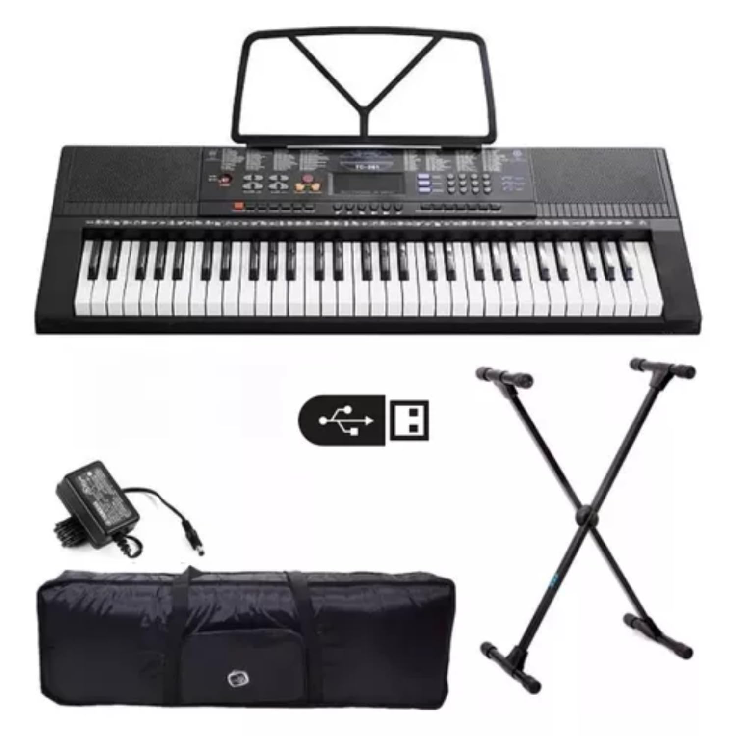 Teclado 5/8 Com Usb Fonte 61 Teclas Spring Tc-261x Kit : Amazon
