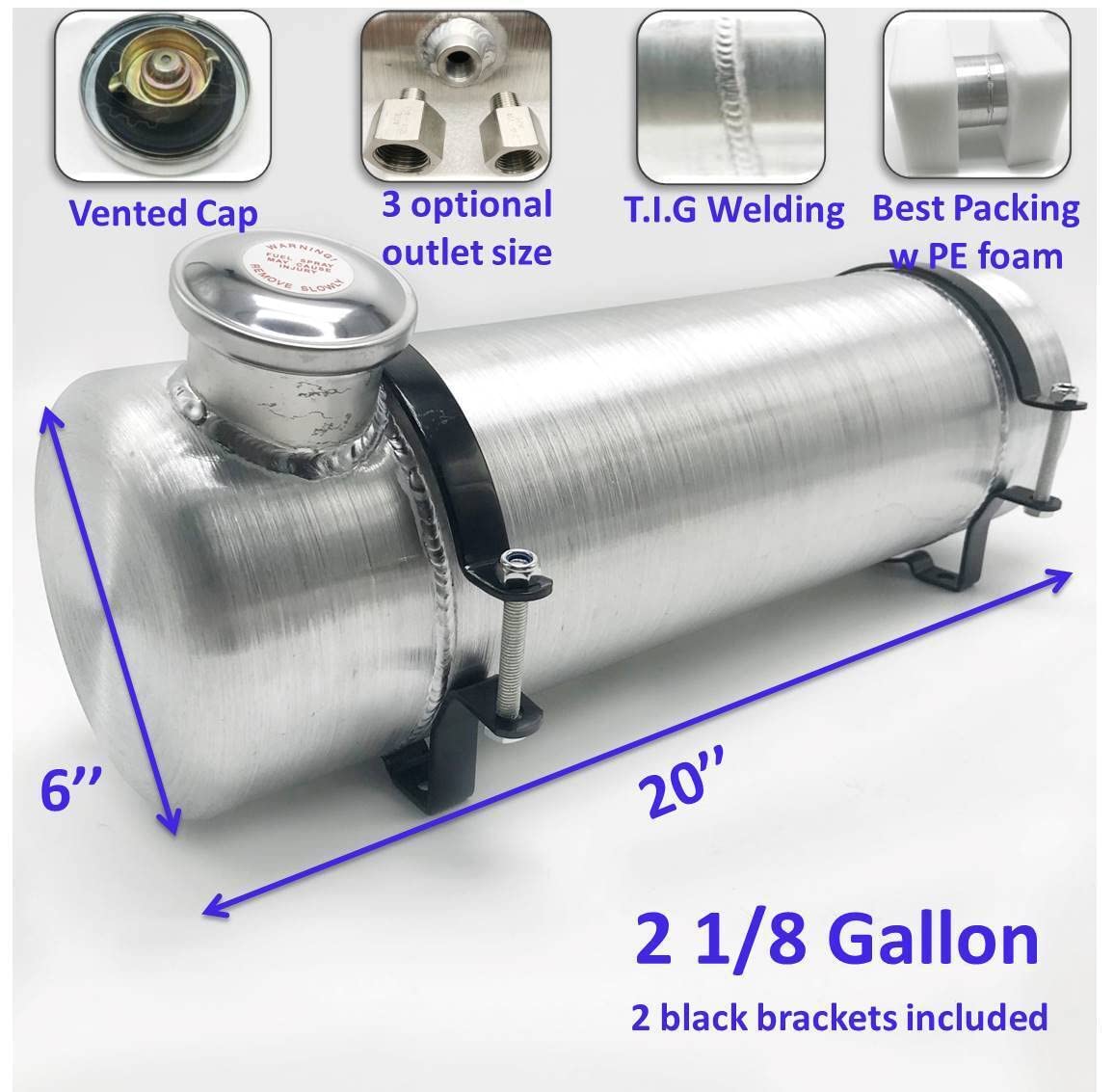 バルディガス Amazon.com: JSD AUTO PARTS 6x 20 2 1/8 Gallons 1/4NPT Outlet End