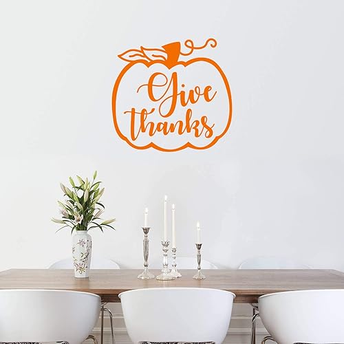 Calcomanía artística de vinilo para pared, 22 x 23 pulgadas, diseño de calabaza para oficina, negocios, cafetería, tienda, escuela, entrada, puerta,