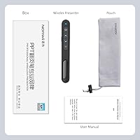 Vista 9 de Norwii N76 – Clicker recargable para presentación con puntero, control remoto de presentación de largo alcance, presentador inalámbrico