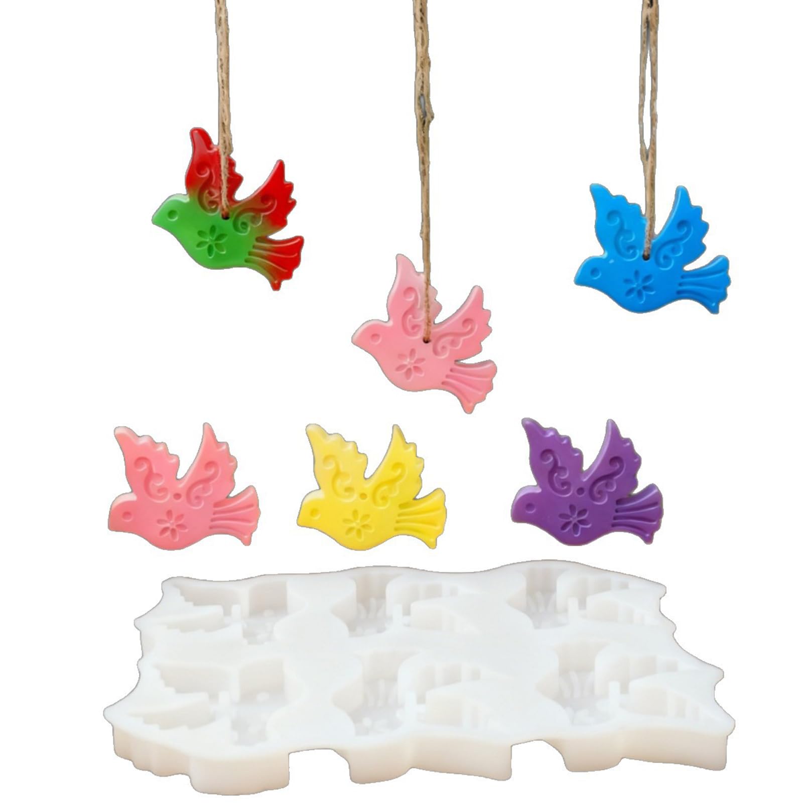 ZEPFJHE Bird Shape Pendant Molds Professional Silicone Molds for Making Soap Concrete Gypsum Decoration Resin Art Elastomer Craft Cast