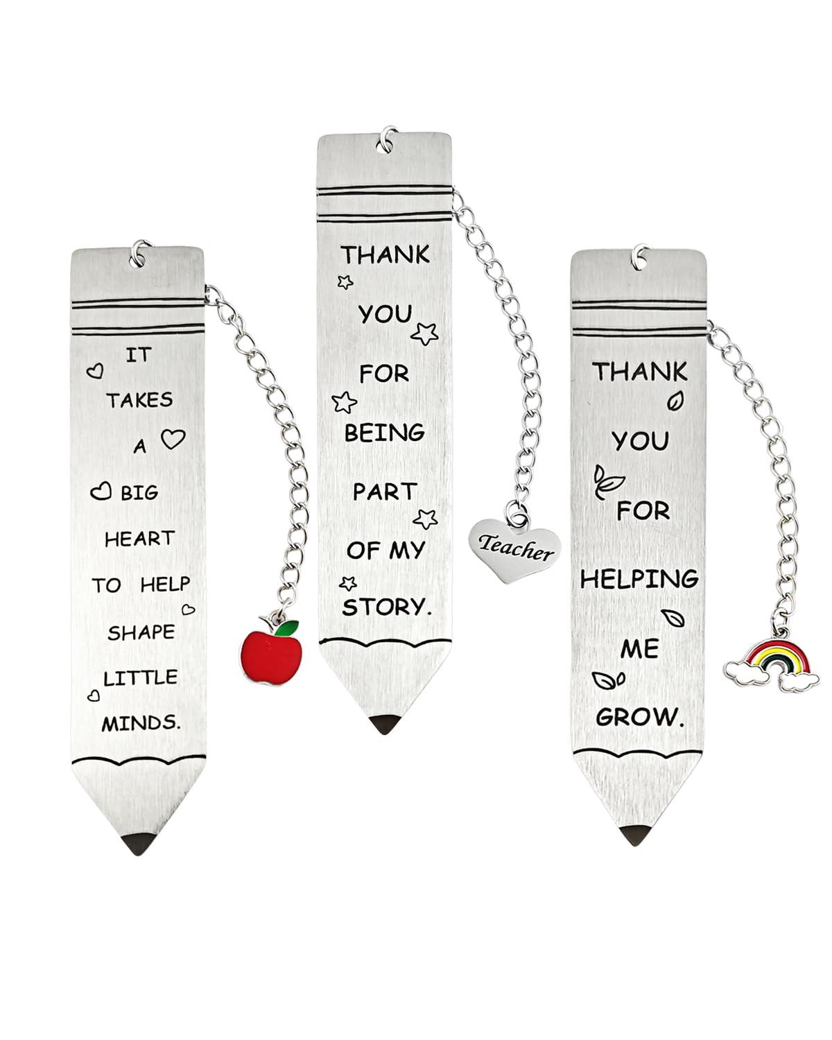 Teacher Gifts Bookmark Teacher Appreciation Birthday Christmas Gifts Pencil Bookmarks (3PC-A)