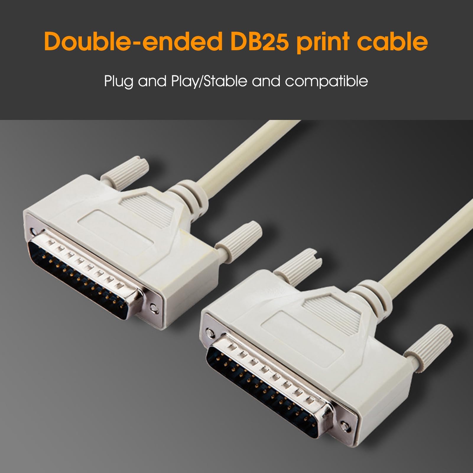 Cable de datos para impresora, cable de impresora profesional de alta velocidad 1,5 m, 3 m, 5 m, puerto paralelo de 25 pines, DB25 macho a macho, cable de extensión LPT para impresora de
