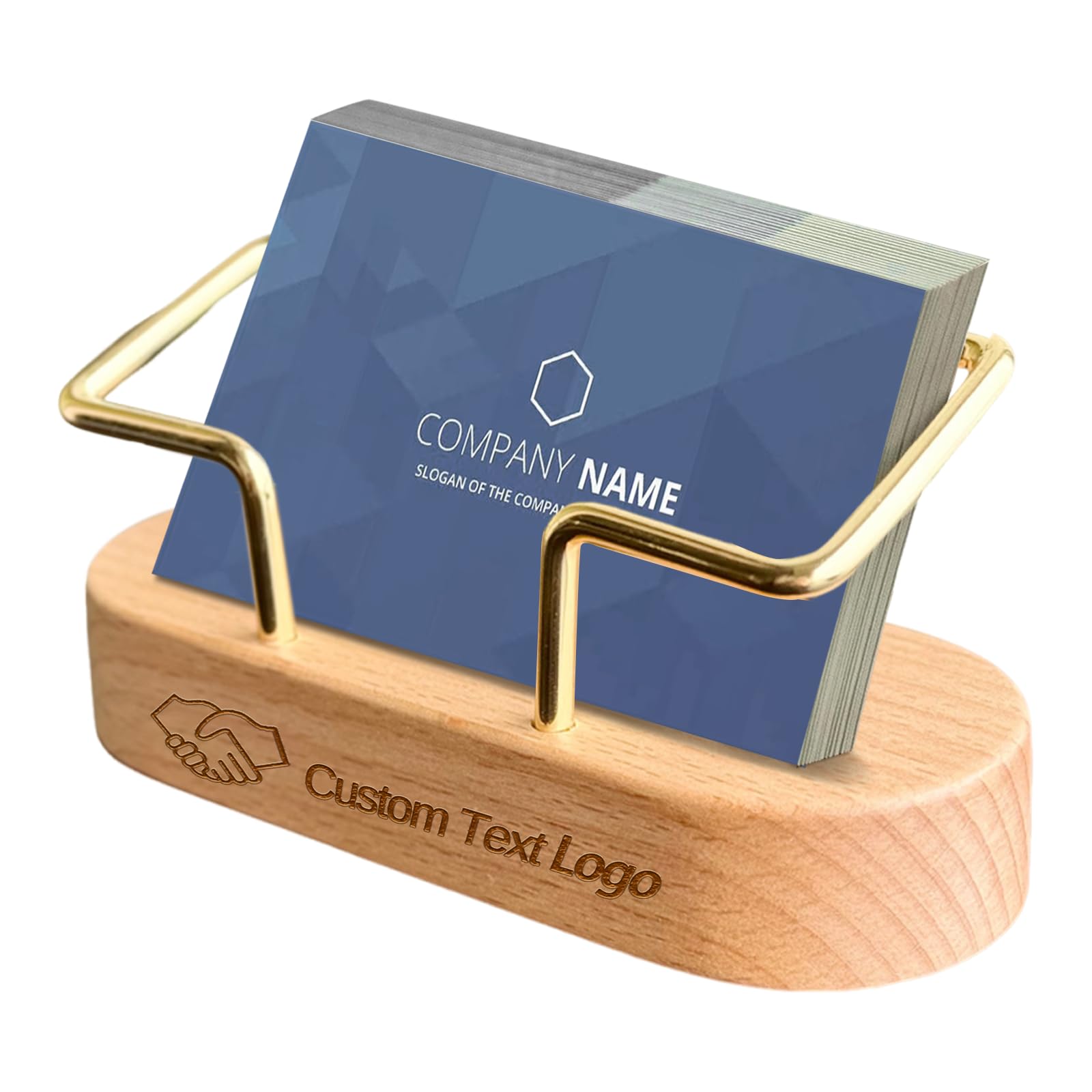 HJX Custom Business Card Holder Desk-Personalized Engraved Wooden Business Card Case Holder, Customized Name Logo Business Card Display Gifts for Men