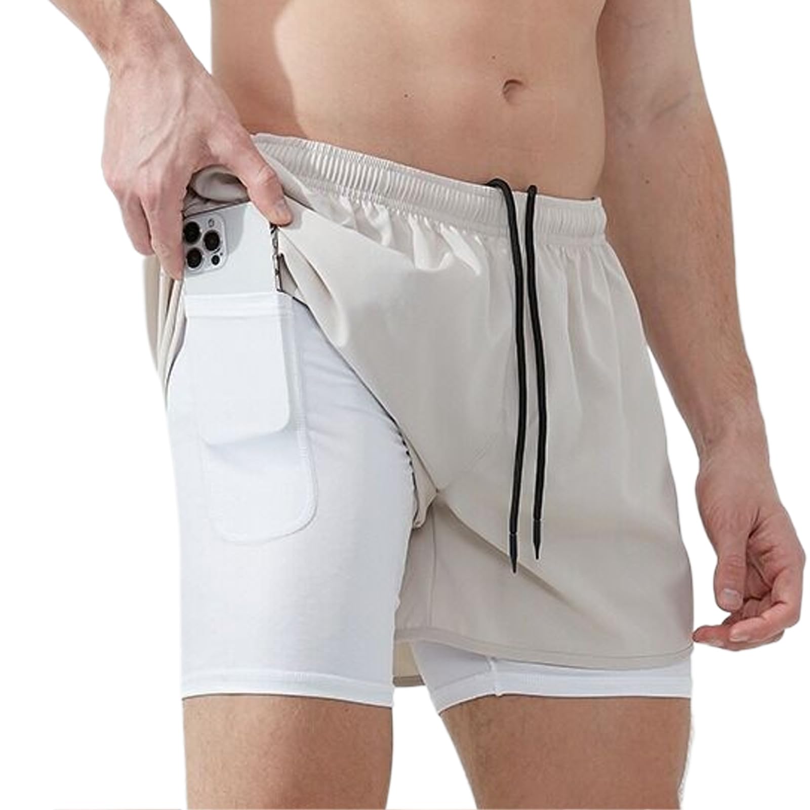 Dress Cici2 in 1 Running Shorts With Phone Pocket, Premium Quality Gym Shorts With Liner for Men,Quick Dry