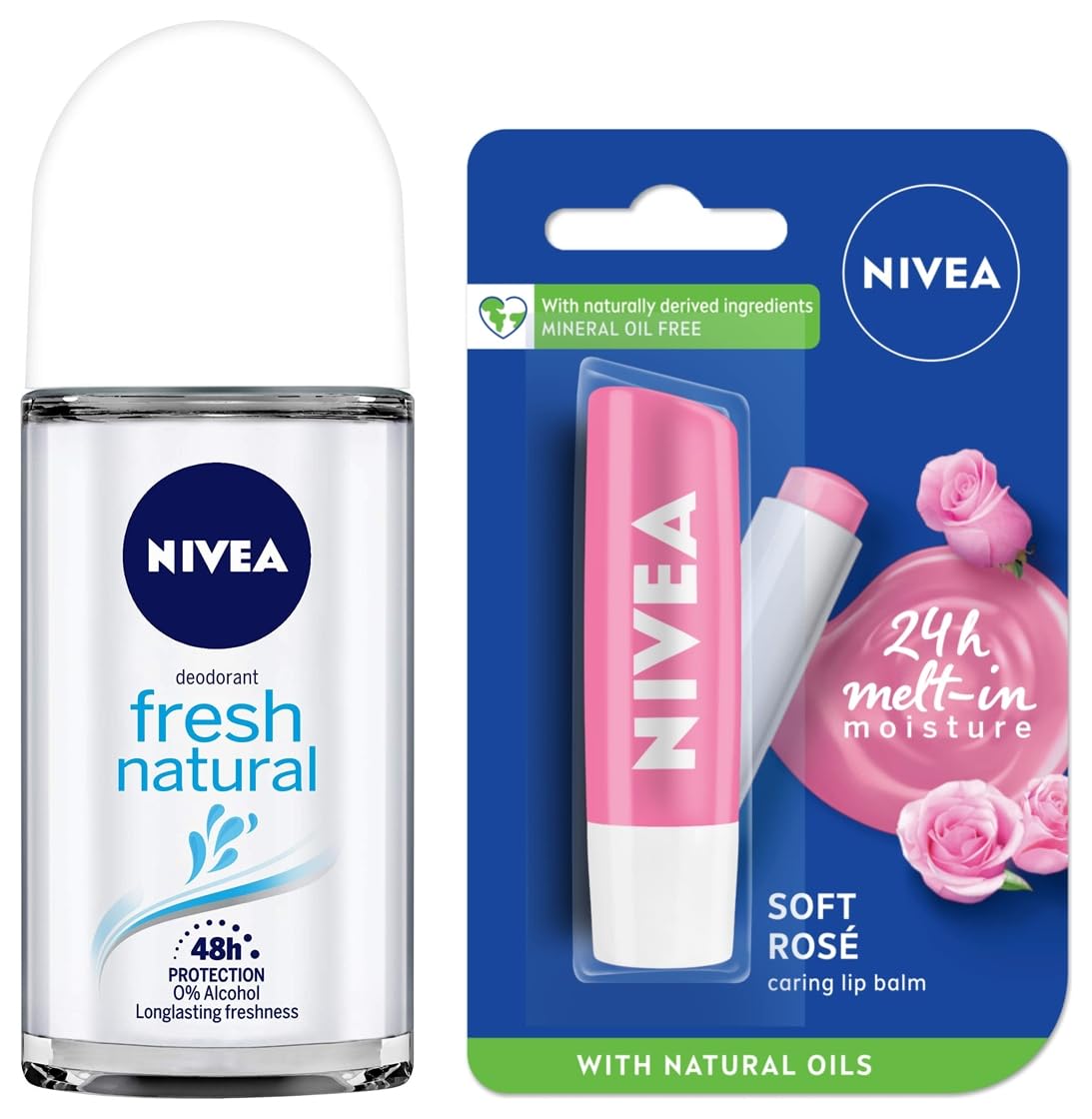 NIVEA Lip Balm, Soft Rose, 4.8g And NIVEA Deodorant Roll On, Fresh Natural, 50ml-picture-20