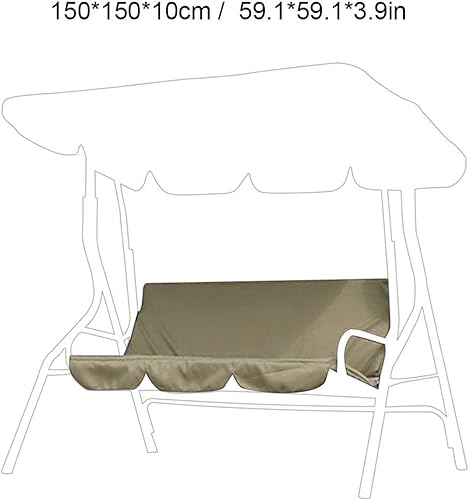 Miniatura 2 de GOTOTOP Funda de cojín de columpio para exteriores de 3 plazas, repuesto para silla de columpio de patio al aire libre, funda de hamaca para patio,