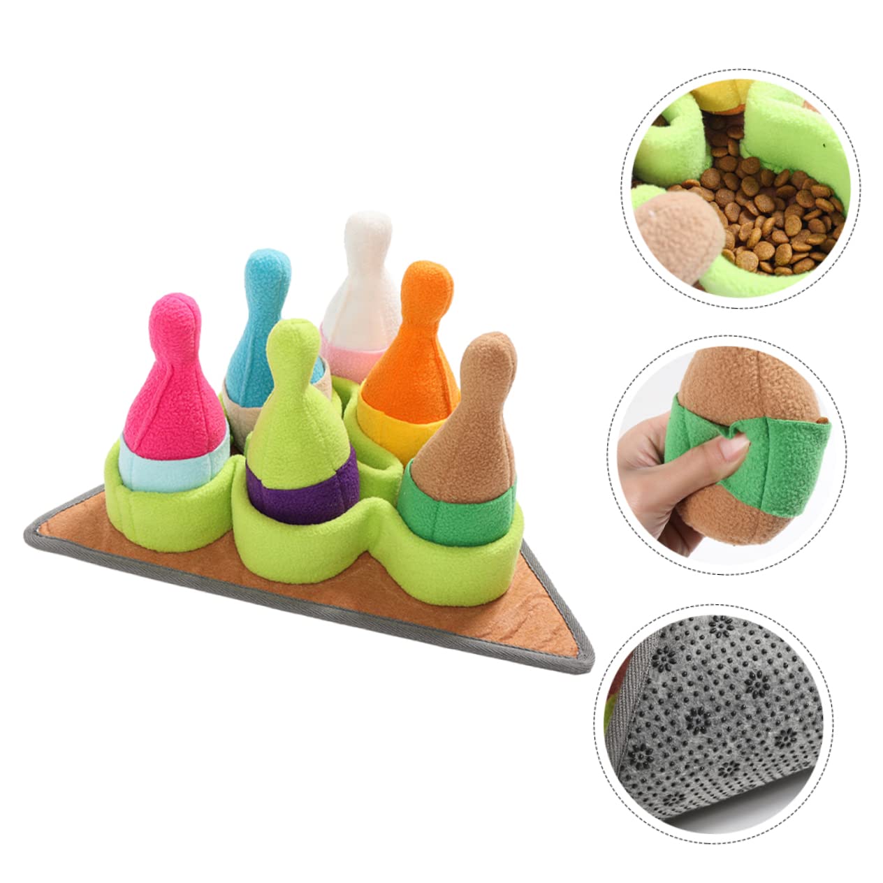 BESPORTBLE Giocattolo per Cani a Forma di Bowling, Tappeto Sensoriale Cane in Pile Polare, per Cercare Snack e Piccoli Giochi, per L'addestramento