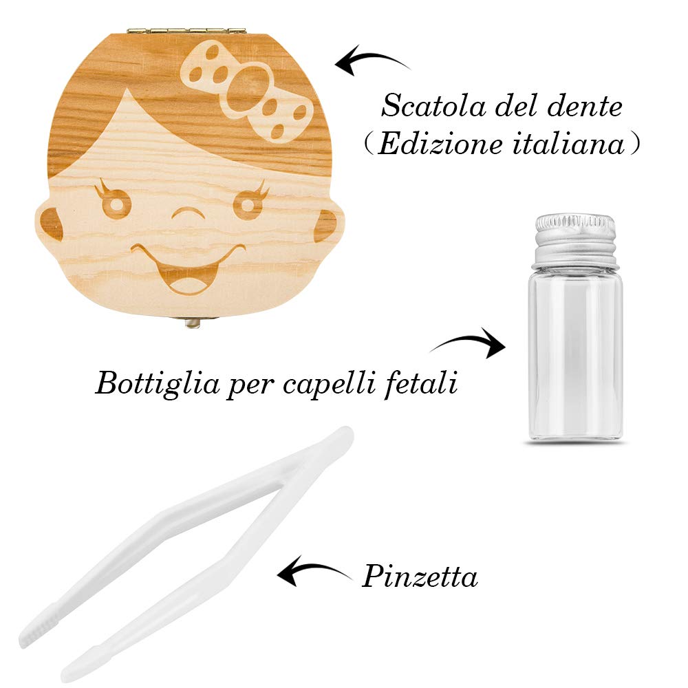 Scatola Porta Dentini In Legno Per Bambini - Ricordo Carino Per Denti Da Latte - Foto 13