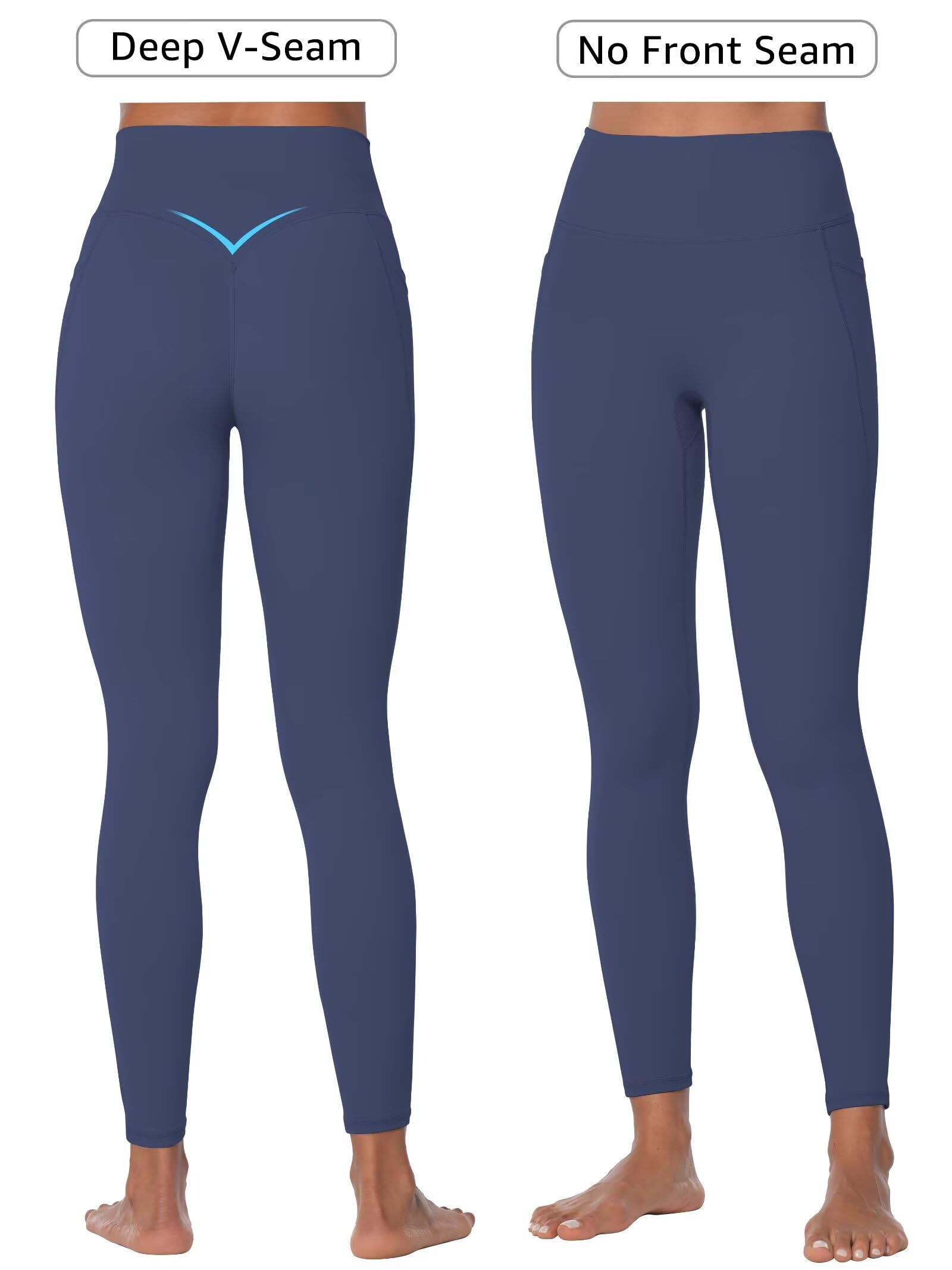 Sunzel Nunaked Legging d'entraînement pour femme, contrôle du ventre, compression, entraînement, gym, yoga, sans couture avant et taille haute, Bleu (Ash Blue), Taille XL