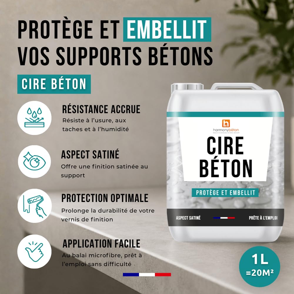 Cire - Lustrant pour béton - 1 L - Harmony Béton