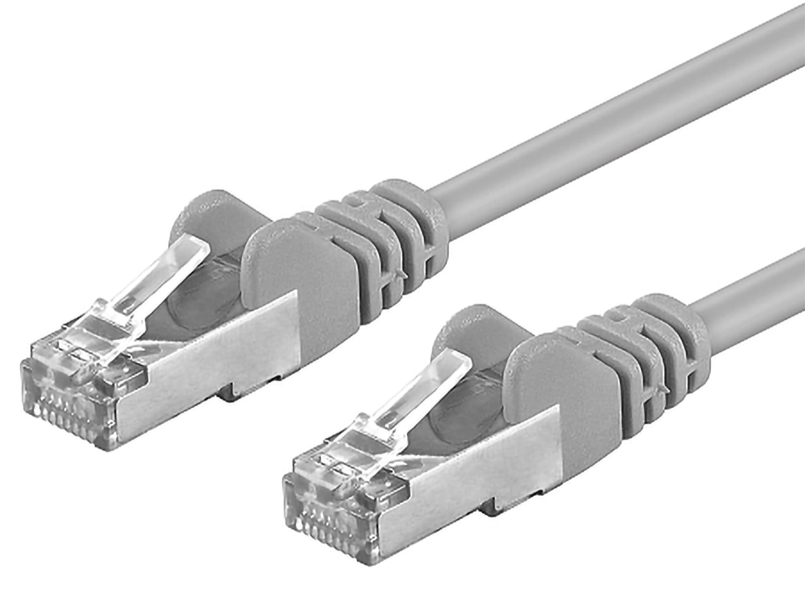 PremiumCord Netzwerkkabel, Ethernet, LAN & Patch Kabel CAT6a, 10Gbit/s, S/FTP PIMF Schirmung, AWG 26/7, 100% Cu, schnell flexibel und robust RJ45 kabel, grau, 5m