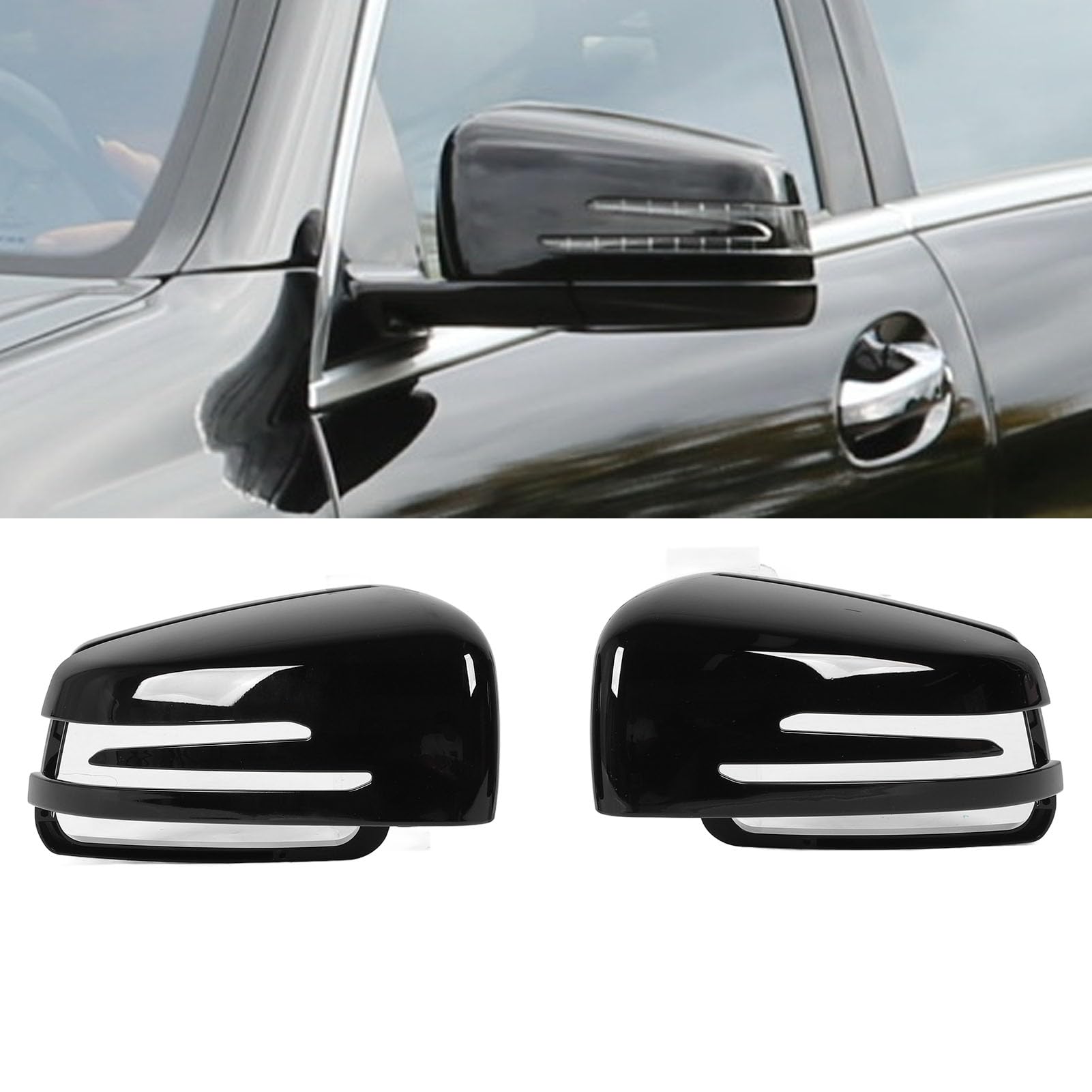 Capite di specchio, coperchio specchio retrovisore per auto, kuuleyn 2pcs retroview berretto specchio cappuccio forte protezione lungo durata della durata del tempo per W176 W246
