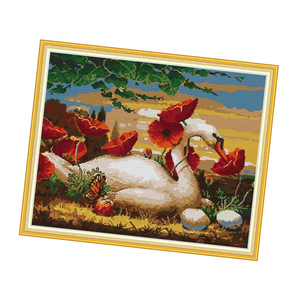 ARTISOUL® Stitch Kits Swan Pattern Needlepoint Handicrafts for Adults Wall Decor | Needlecrafts & Yarn | Embroidery & Cross Stitch | Hand Embroidery Kits | Cross Stitch Kits-image-29