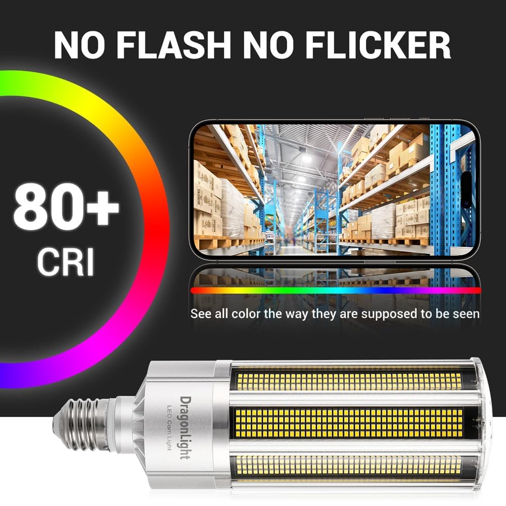 DragonLight 240W Commercial Grade Corn LED Light Bulb Fanless (1200 Watt MH/HPS Replacement) E40 Large Mogul Base LED Lamp 5000K Daylight 32,400LM - Image 4
