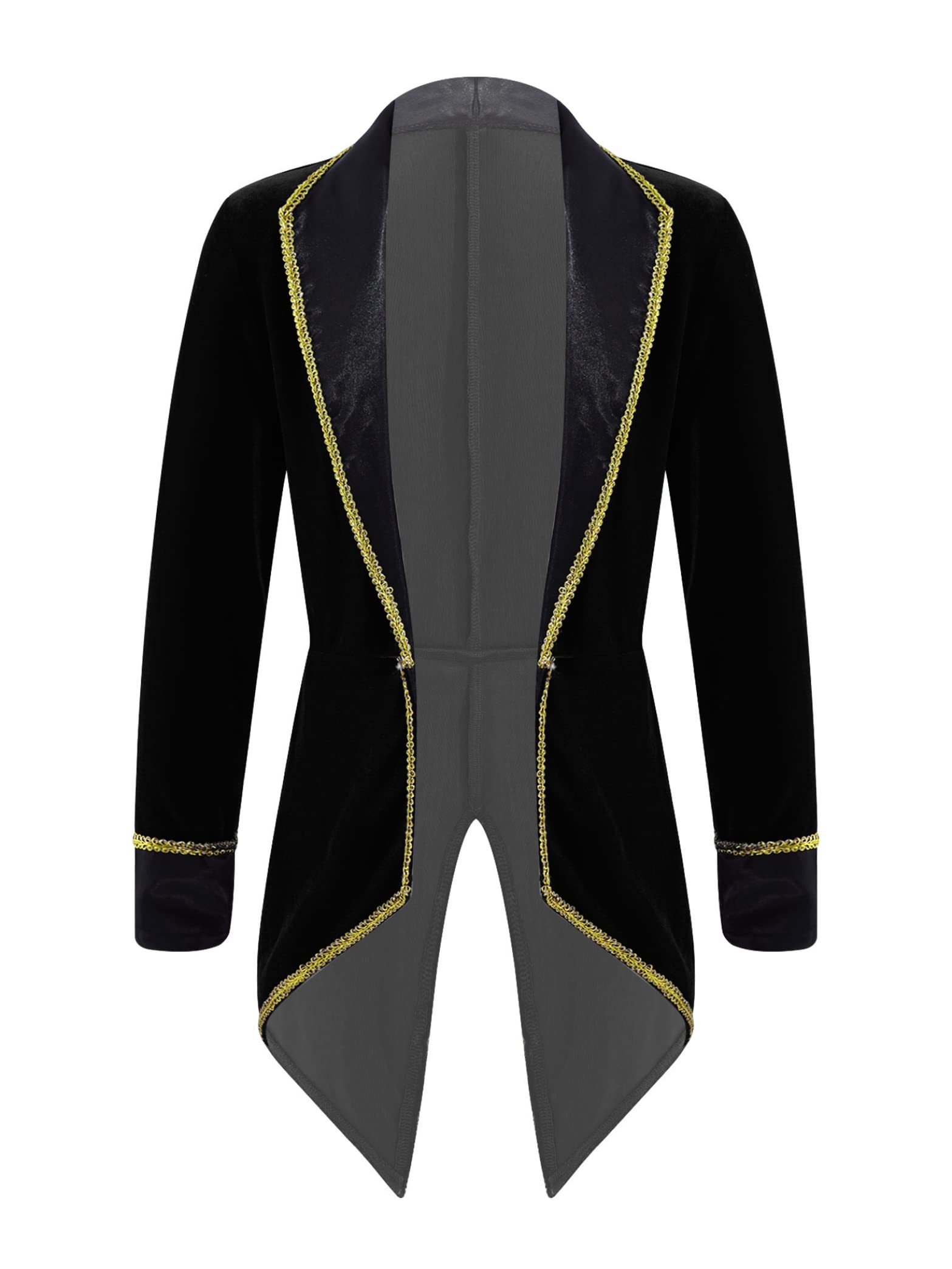 Kvysinly Boys Girls Circus Ringmaster Clothes Halloween Prince Tuxedo Jacket Tailcoat Kids Fancy Dress Ups Black 11-12 Years