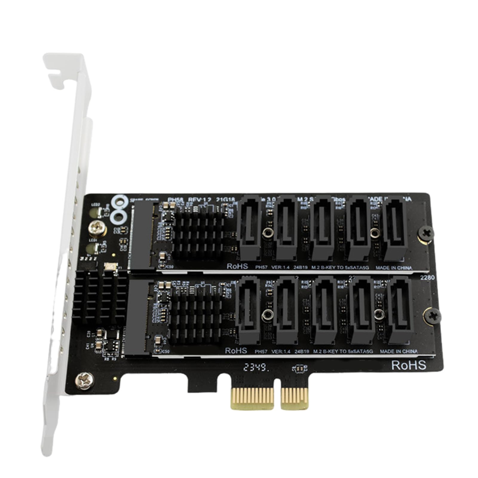 Carte adaptateur PCIe 10 ports transfert rapide 6 Gbit/s pour PC fixe - 7