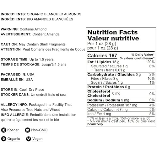 Organic Almond Flour, 2 Pounds — Extra Fine Blanched Prime Meal, Non-Gmo, Low Carb, Culinary Grade, Kosher, Keto, Paleo And Vegan Super Powder, Bulk #TOP3