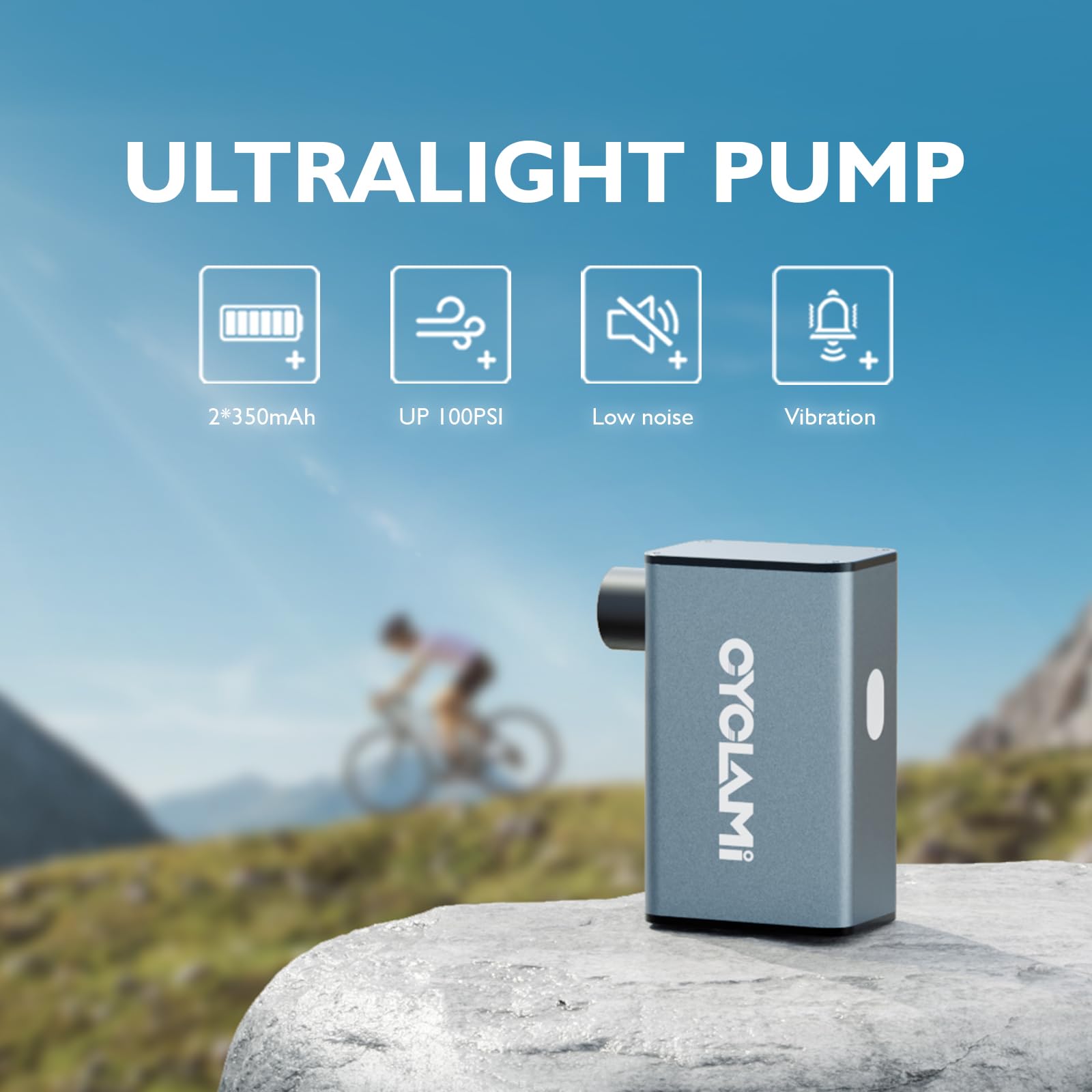 AstroAI Fahrradpumpe Elektrische Luftpumpe, 150PSI Mini Tragbare Akku