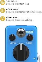 Vista 3 de Donner - Pedal compresor, pedal de guitarra Ultimate Comp, efecto de compresión, 2 modos, analógico puro para guitarra eléctrica y bajo, True Bypass