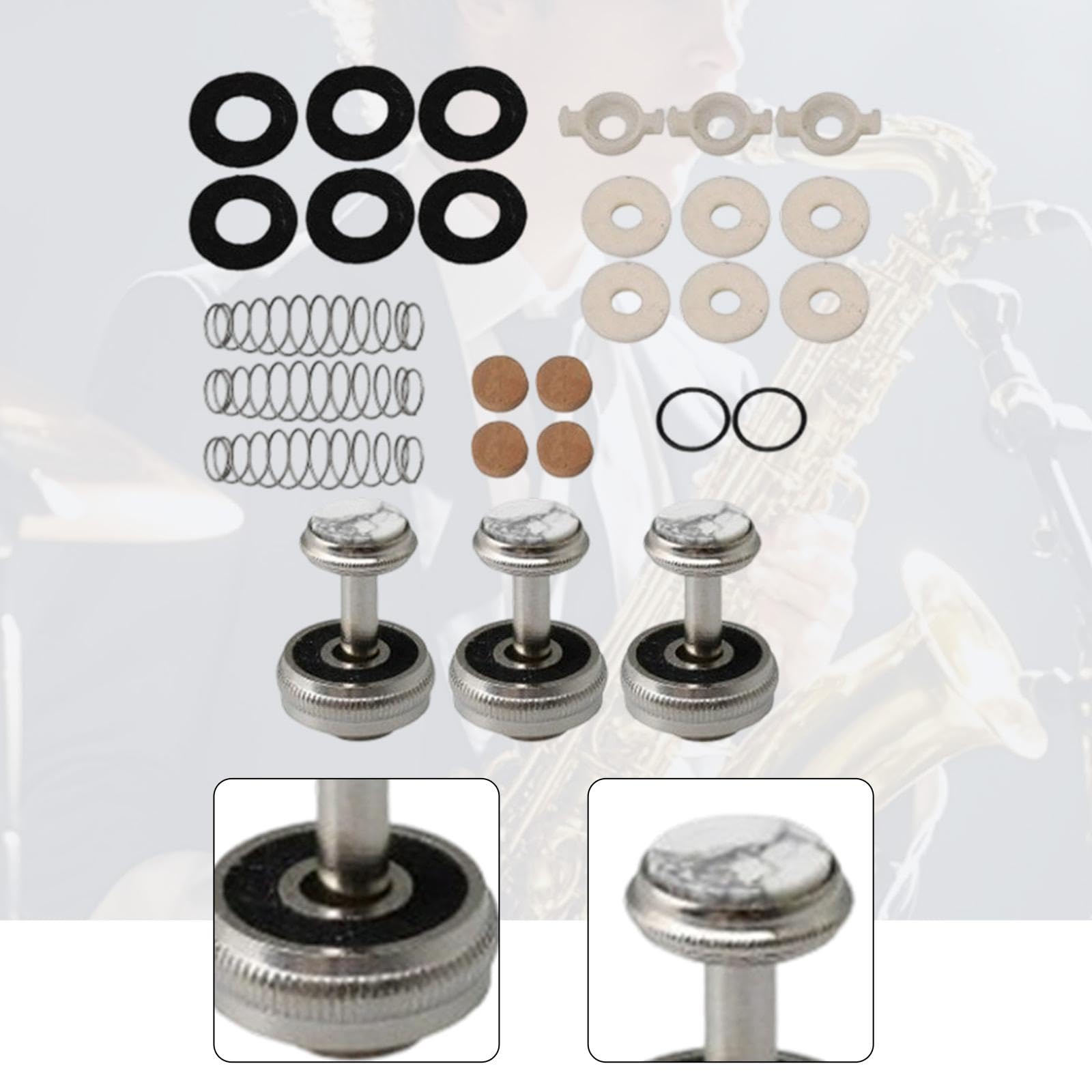 Kit de réparation pour trompette F Fityle : feutres, boutons de piston, capuchon de soupape, guides, ressort