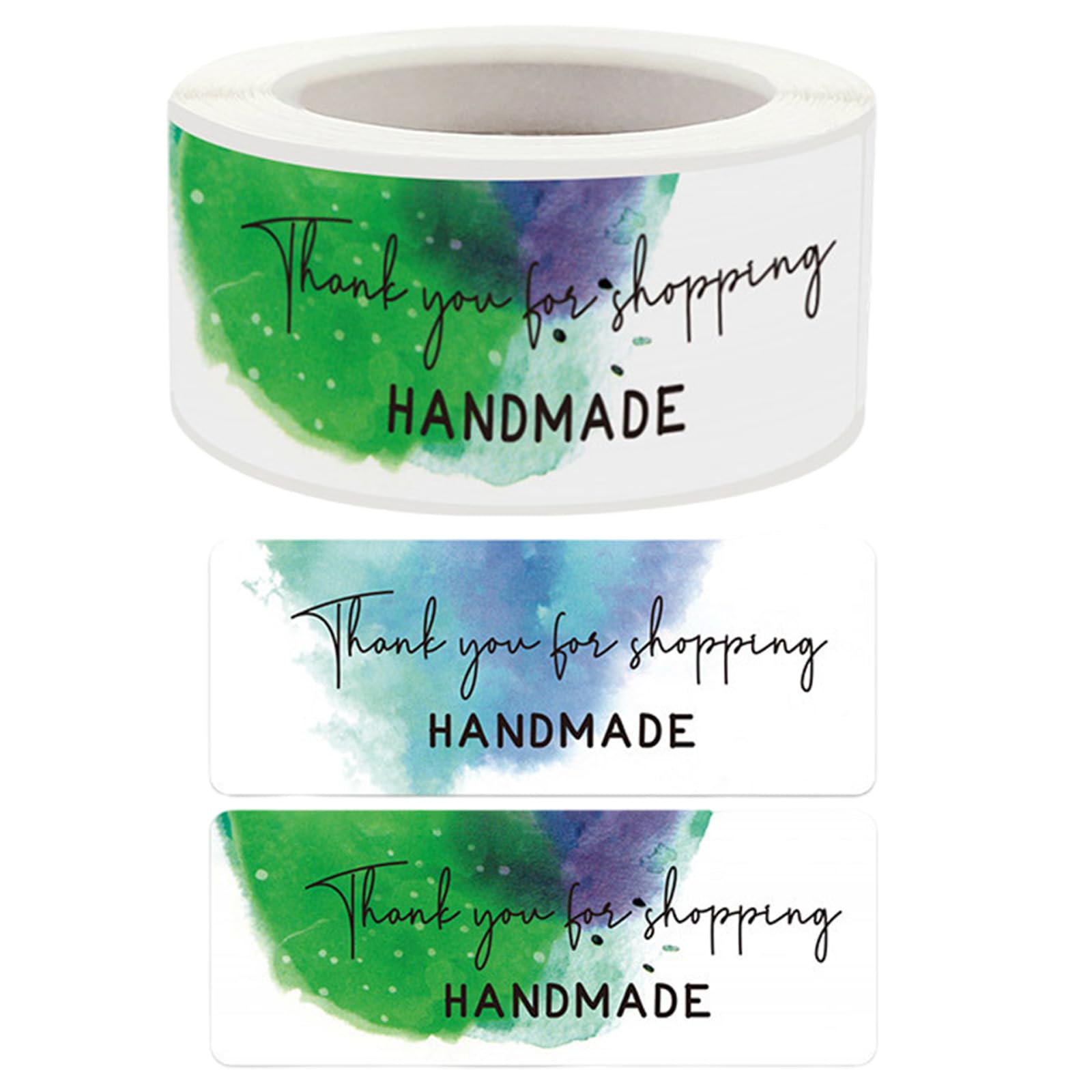 hogtnd 1 Roll Thank You Label Stickers, Adhesive Roll for Small Business, Retailers, Shops and Gift Wrapping Adhesive Label Stickers