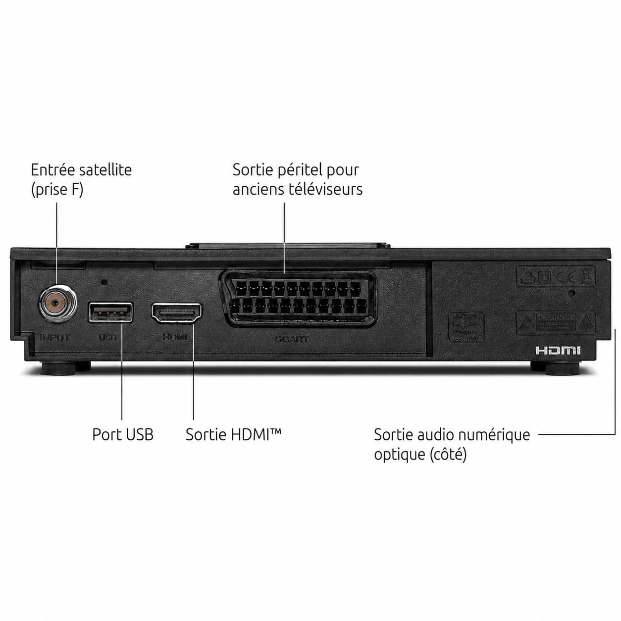 TechniSat HD-S 223 DVR - Récepteur Satellite HD Compact avec Fonction d'enregistrement USB (Sat DVB-S2, HDTV, HDMI, Lecteur multimédia USB, liste de programmes, Mise en Veille, Prise en Charge EPG de