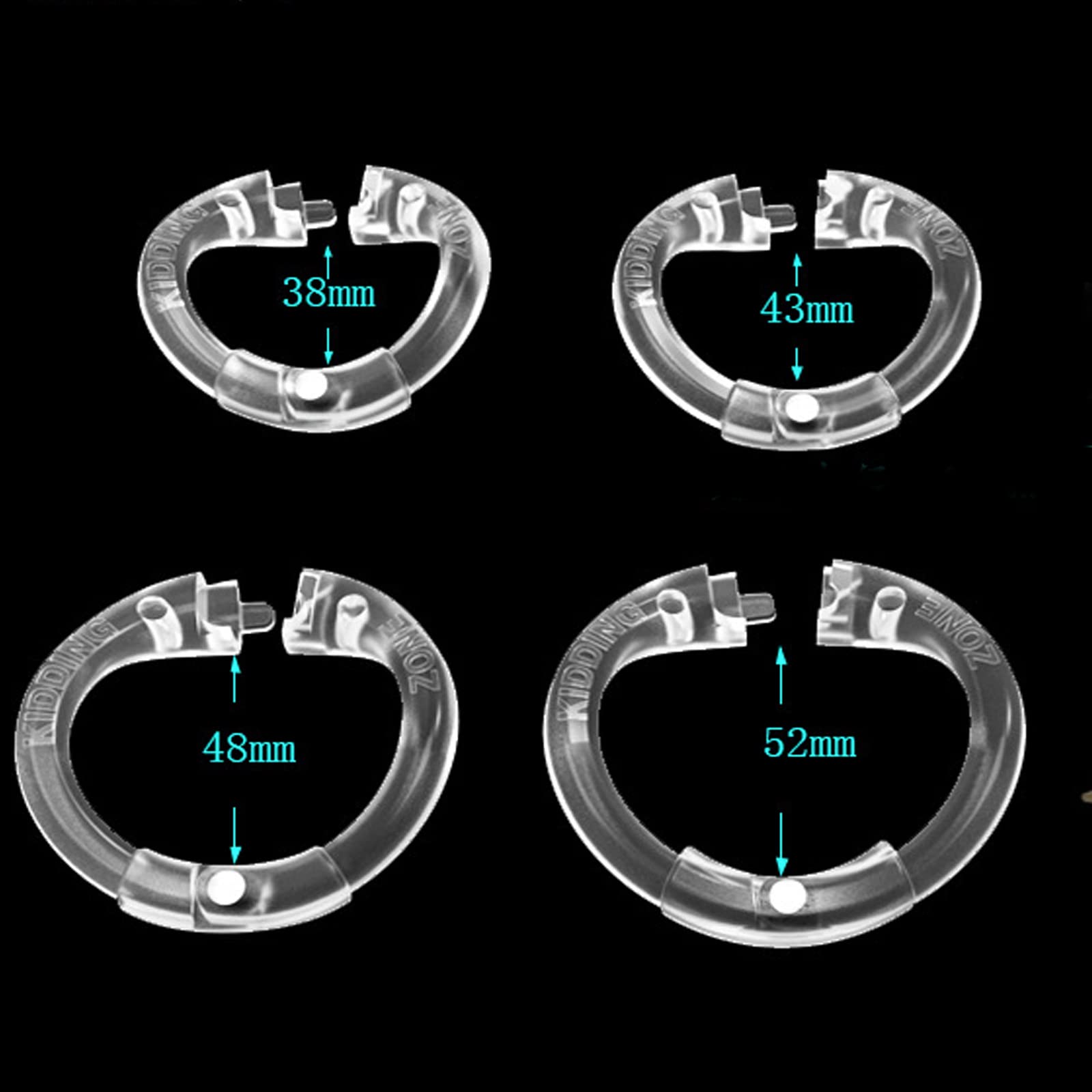 SM Ventilation Cage Pénis Ceinture de Chasteté Ensemble avec 4 Cockrings Cage de Chasteté avec Serrure Ouverte Ventilation Cage Pénis Cage de Chasteté avec Anneau Sex Toy(Schwarz,S)
