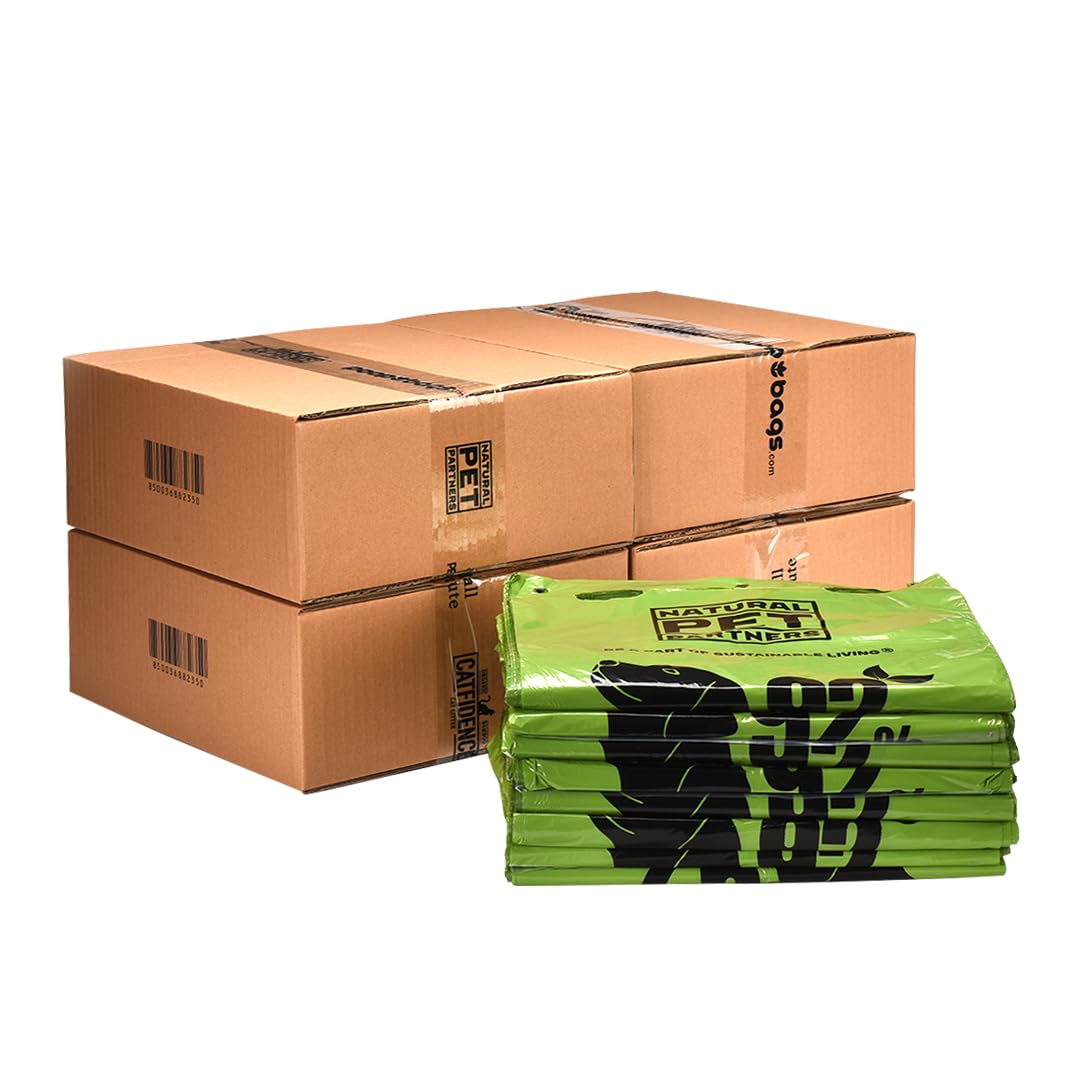 The Original Poop Bags – Natural Pet Partners Commerciale Compostabile Bulk Intestazione Piatto Pull Strap Sacchi - 3.200 Sacchetti