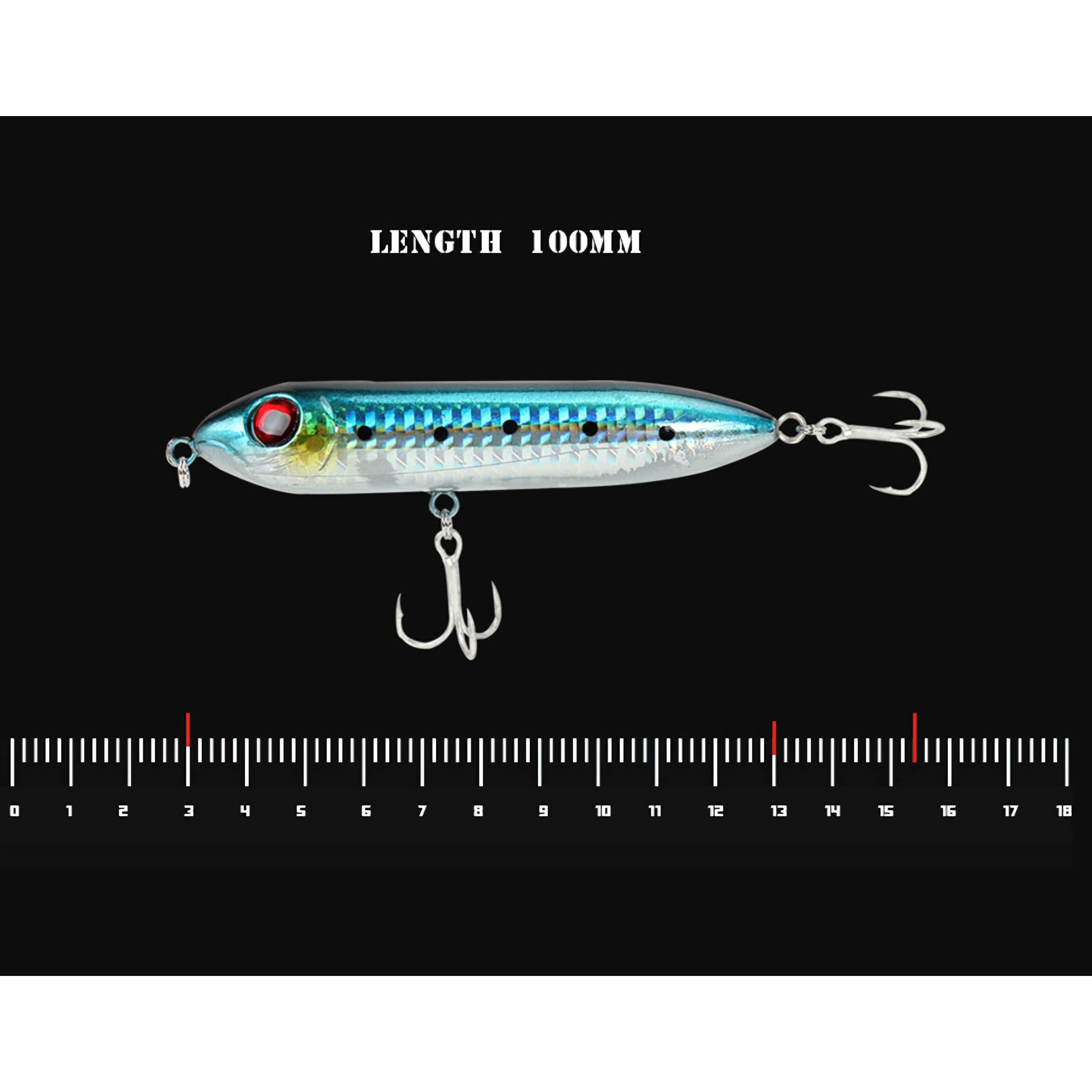 Cebos de Pesca, Señuelos de Pesca de 6 Piezas, plomos de 10 cm/14 g de Tiro Largo, señuelo de lápiz biónico Flotante, Cebo Duro Artificial for Agua Dulce y Salada, Simple y práctico