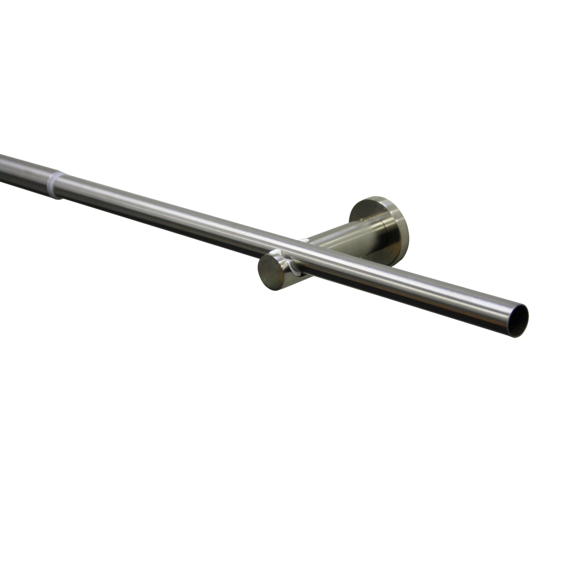 Gardinenstangen-Set Sol – Ausziehbare Stange Ø 16/19 mm, Edelstahl-Optik, 120–210 cm