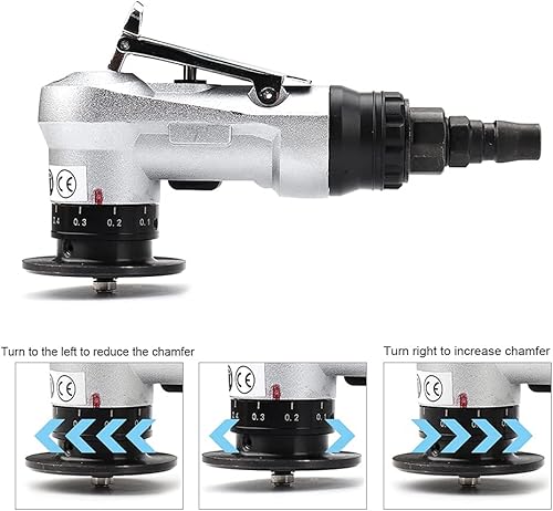 Miniatura 7 de Mini kit de máquina de biselado con una caja de insertos indexables de carburo giratorio y cojinete auxiliar, herramienta de biselado neumático