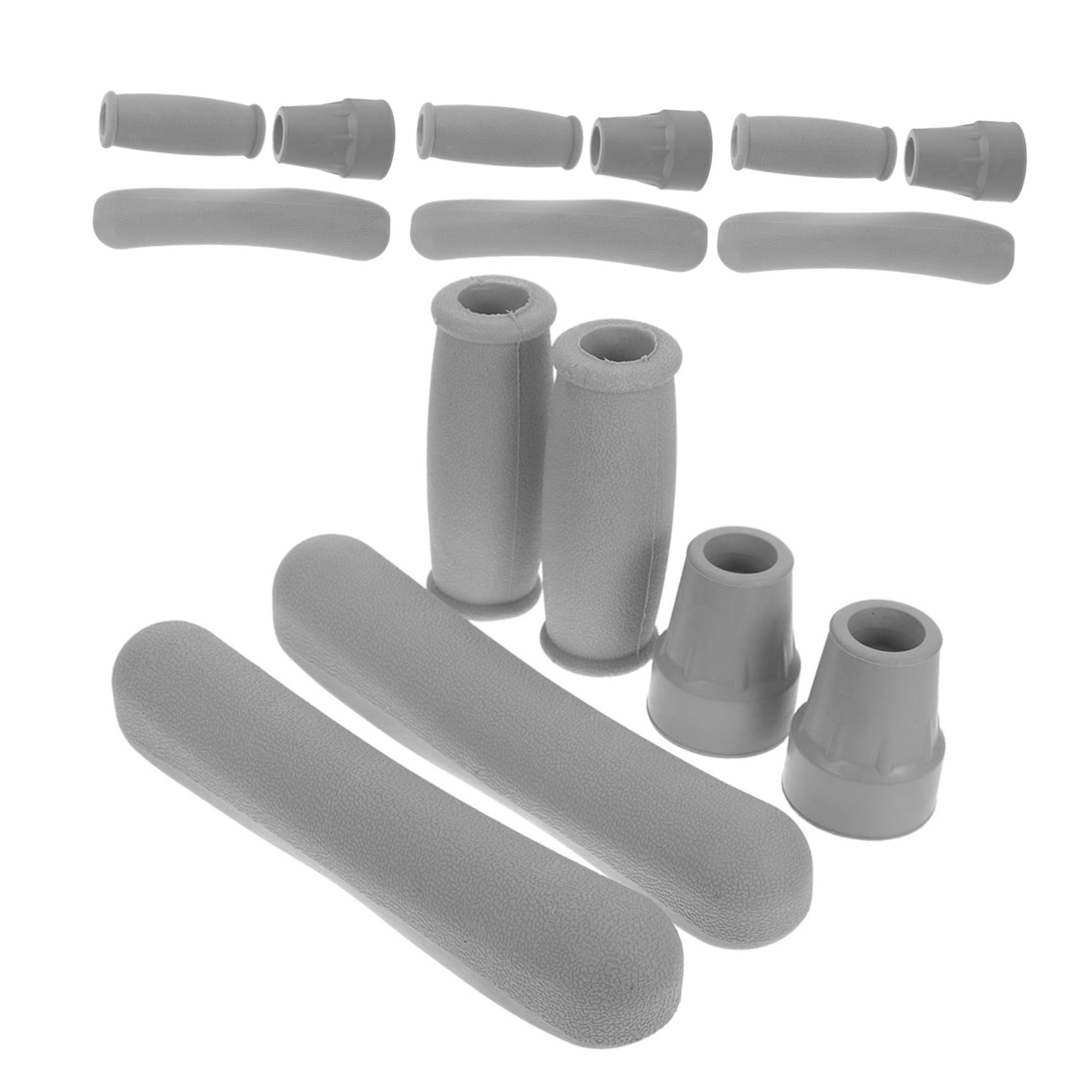 4 Set Kit Accessori per Stampelle con Cuscinetti Ascellari Morbidi Impugnature Ergonomiche Antiscivolo e Puntali in Gomma per Bastoni da Passeggio