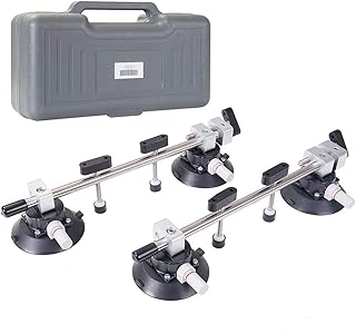 IMT 2 Pack Seamless Seam Setter with 6-Inch Vacuum Suction Cups for Seam Joining and Leveling, Professional Countertop Installation Tool for Granite, Stone, Marble, Slab, with Free Gloves and Case