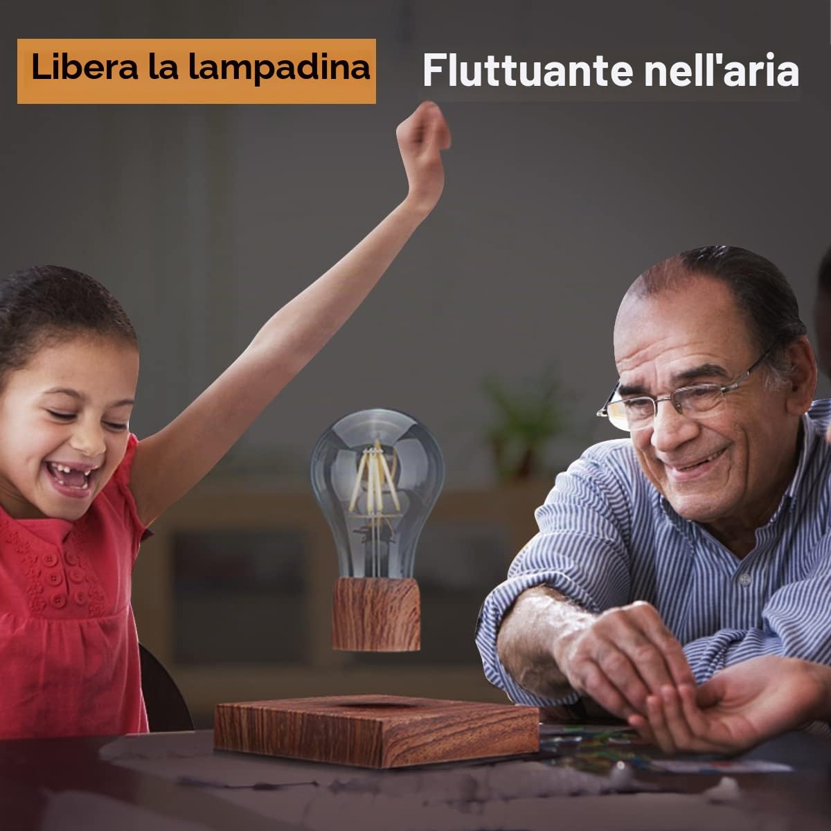 UVEHAS Lampadina levitante, con rotazione di 360 gradi a LED galleggiante con controllo tattile, lampadina a levitazione magnetica, lampada da scrivania decorativa per ufficio, casa, regalo creativo