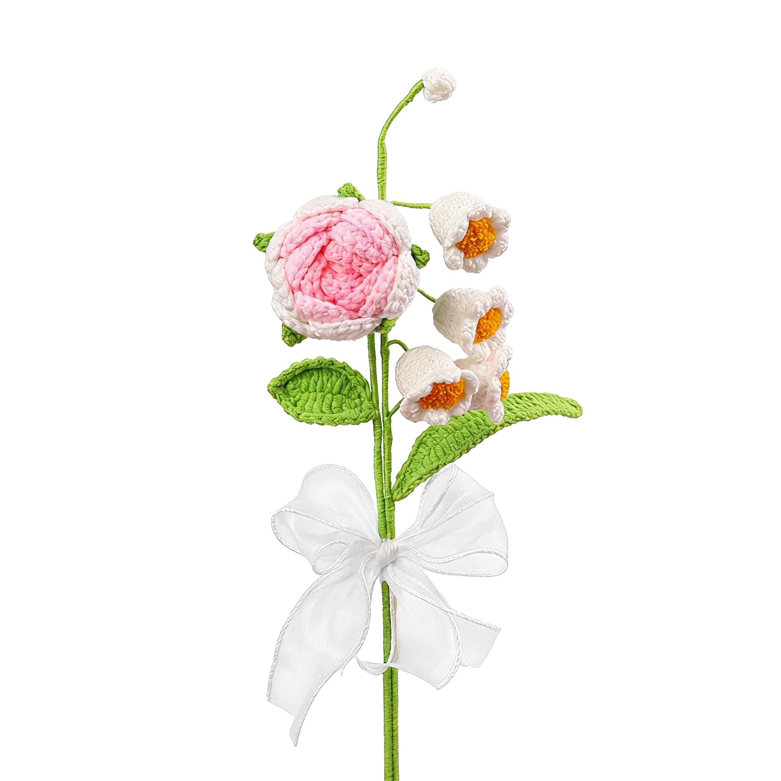 Qusinfc Artistic Handcrafted Crocheted Flower Set Ideal for Home Decoration Wedding or Party Accent Elegant Crochet Roses and Lilies