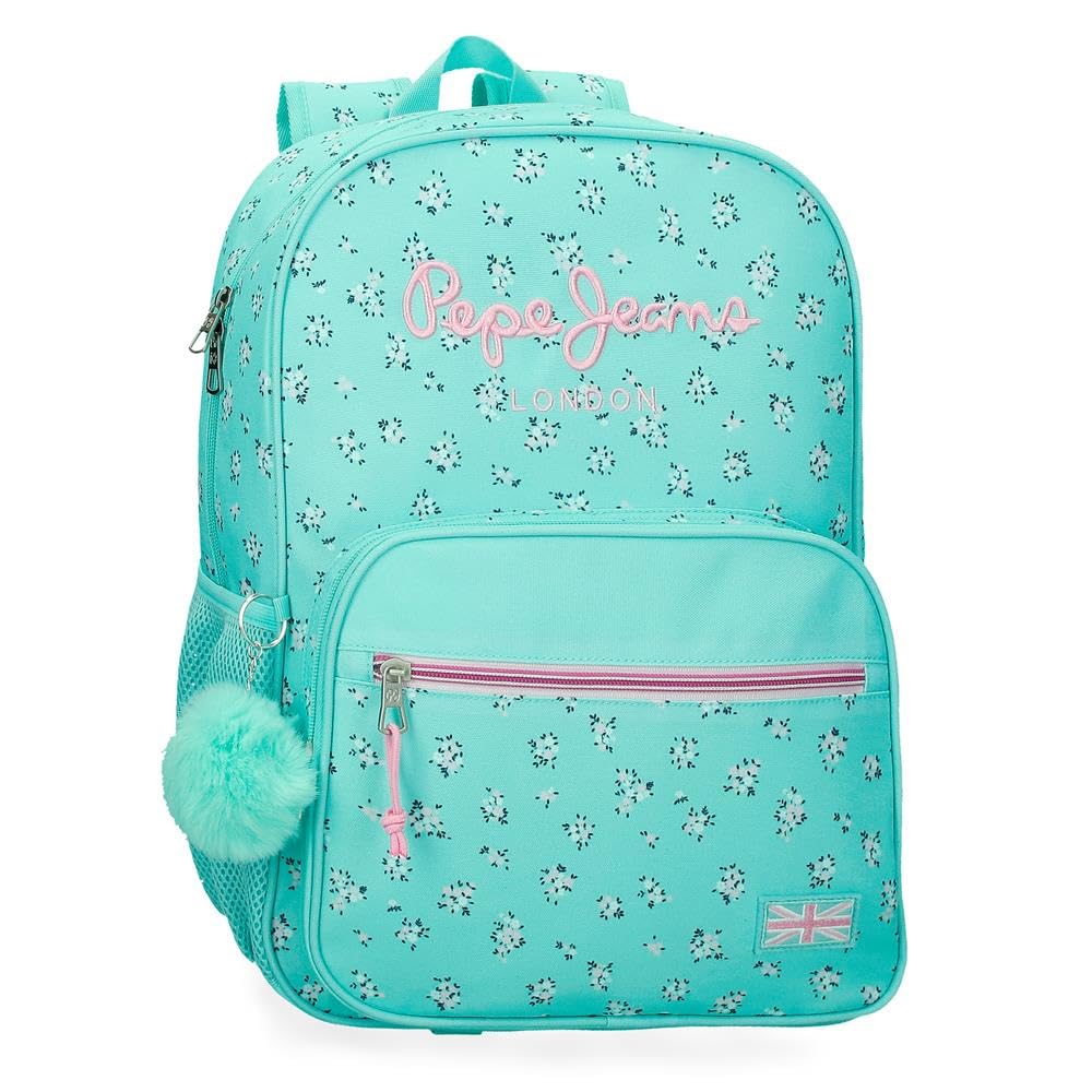 Pepe Jeans Nora Laptop Backpack 15.6" Double Compartment Blue 32x44x22cm Polyester by Joumma Bags