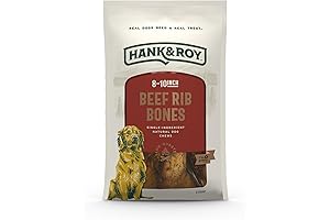 Hank & Roy Beef Rib Bones 8-10" - Vitamin Rich All-Natural Dog...