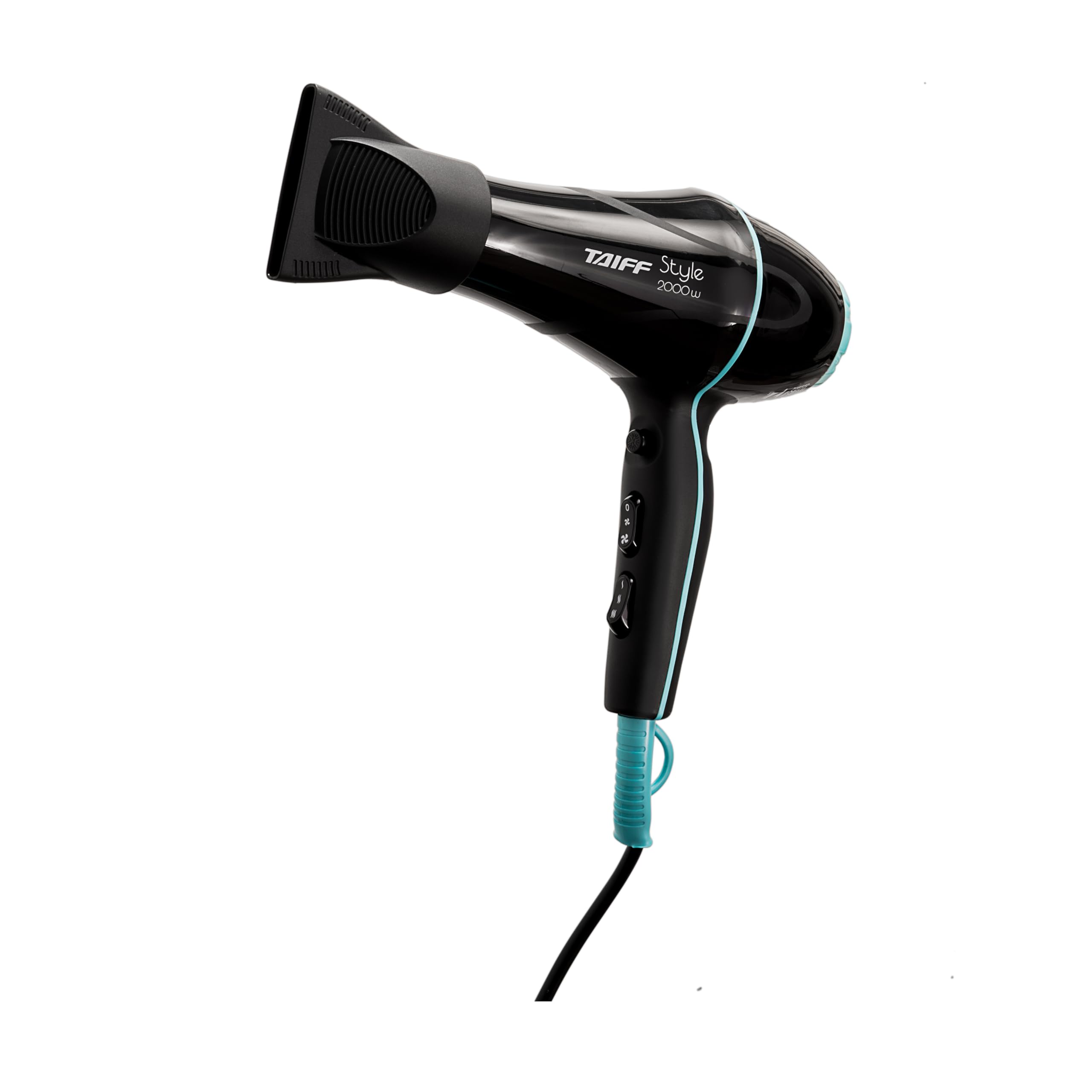 Taiff Style Hair Dryer IonSense Silver – 125V, Fast Drying, Frizz-Reducing Ionic-Ceramic, 1875W, Lightweight Blow Dryer with Diffuser for Curly Hair, Professional Performance (Silver)