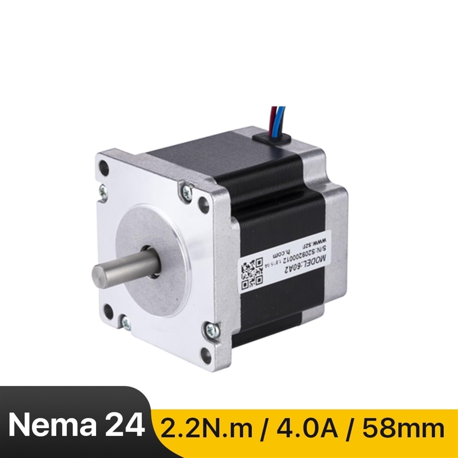Motor paso a paso 60mm 2 fases 2,2 Nm 4A Motor paso a paso Cable de 4 conductores 24CS22C-400 1 Uds
