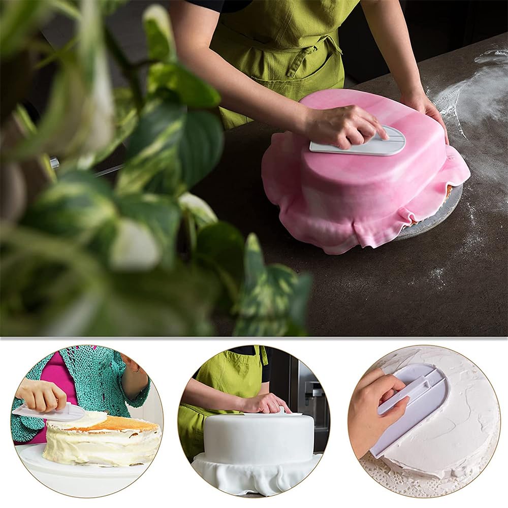 2 piezas de plástico blanco para glaseado de fondant, herramienta de paleta para decoración de pasteles, esculpir y modelar, herramientas de decoración