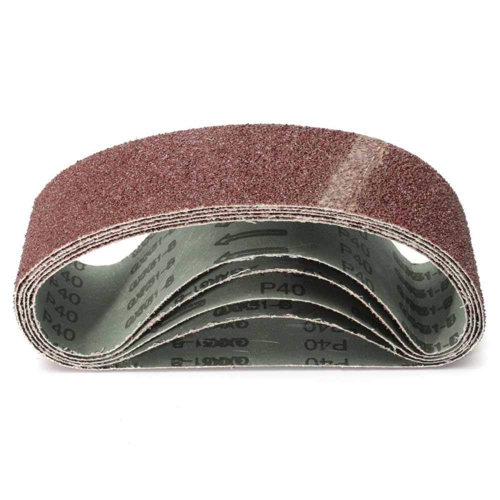 5 pièces 533 x 75 mm courroies de ponçage 40 grains en aluminium pour ponceuse à bande polissage outil abrasif de machine de remplacement, Chine